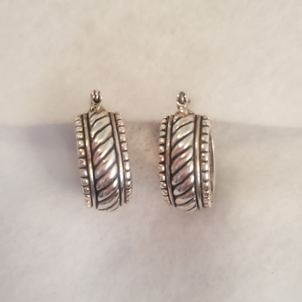 Premier Designs Silver-Tone Twisted Rope Hoop Earrings